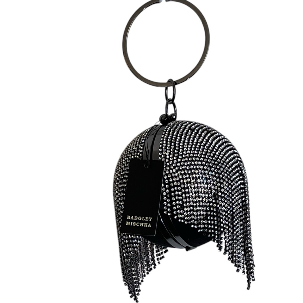 Badgley Mischka NWT with Flaws Spherical Minaudiere Sparkly Evening Clutch Bag - Picture 5 of 12